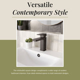 Square Mono Basin Mixer Tap with Push Button Waste – Choice of Finish