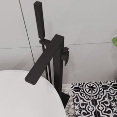 [BTEM421] Swinscoe Contemporary Square Freestanding Bath Shower Mixer Tap with Kit - Choice of Colour - Lifestyle 2