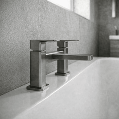 [BTEM703] Swinscoe Dual Lever Square Deck Mounted Bath Filler Tap – Choice of Finish - Silo