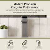 Square Mono Basin Mixer Tap with Push Button Waste – Choice of Finish