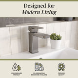 Square Mono Basin Mixer Tap with Push Button Waste – Choice of Finish