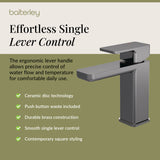 Square Mono Basin Mixer Tap with Push Button Waste – Choice of Finish