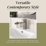 Square Mono Basin Mixer Tap with Push Button Waste – Choice of Finish