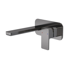 [BTEM728] Swinscoe Contemporary Square Wall Mounted 2 Tap Hole Basin Mixer Tap - Choice of Finish - Cutout