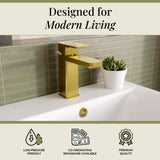 Square Mono Basin Mixer Tap with Push Button Waste – Choice of Finish