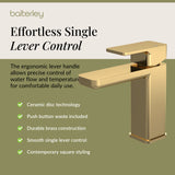 Square Mono Basin Mixer Tap with Push Button Waste – Choice of Finish