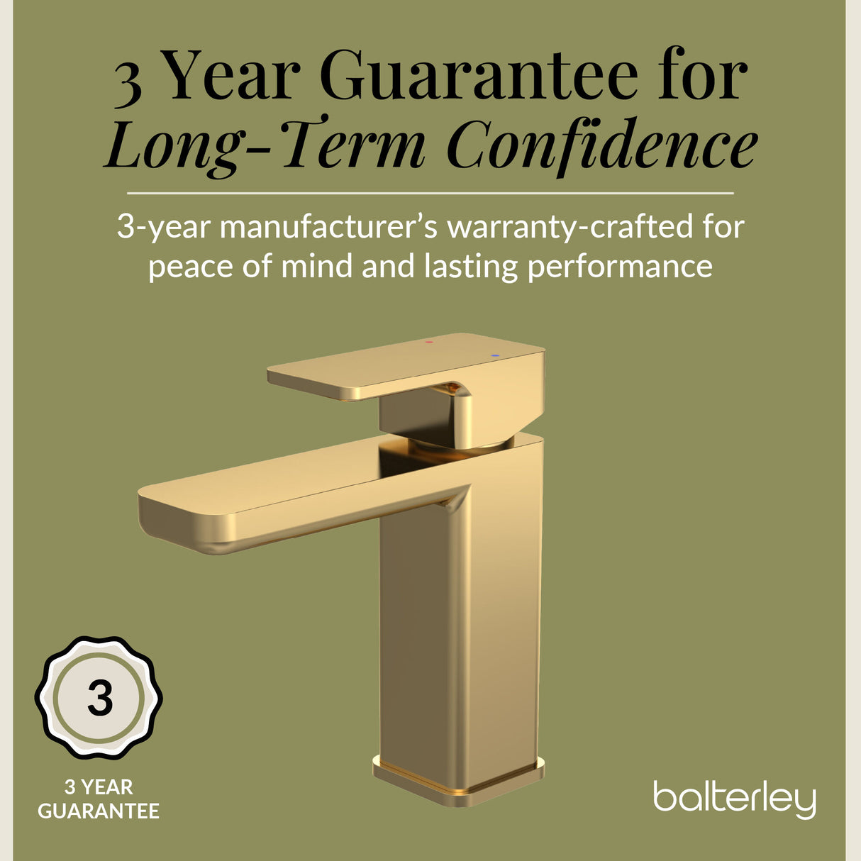 Square Mono Basin Mixer Tap with Push Button Waste – Choice of Finish