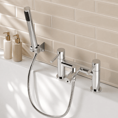 [BTEV314] Balterley Evian Round Deck Mounted Bath Shower Mixer Tap with Shower Kit - Chrome - Lifestyle 2