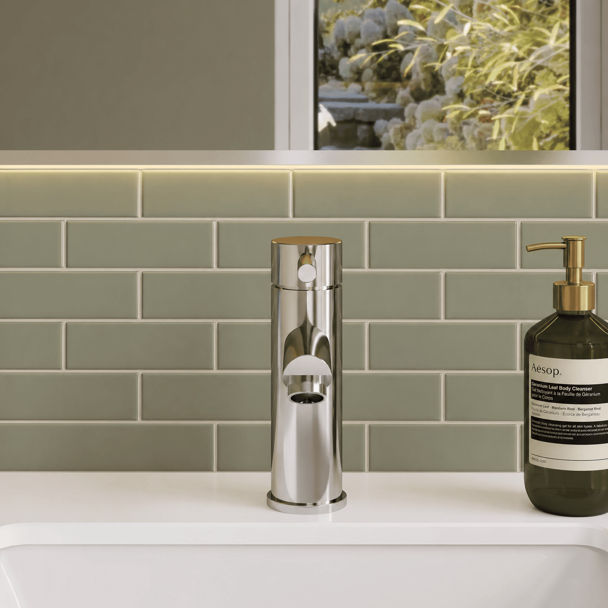 [BTEV318] Balterley Evian Minimalist Round Mono Basin Mixer Tap & Push Button Waste - Chrome - Lifestyle 1