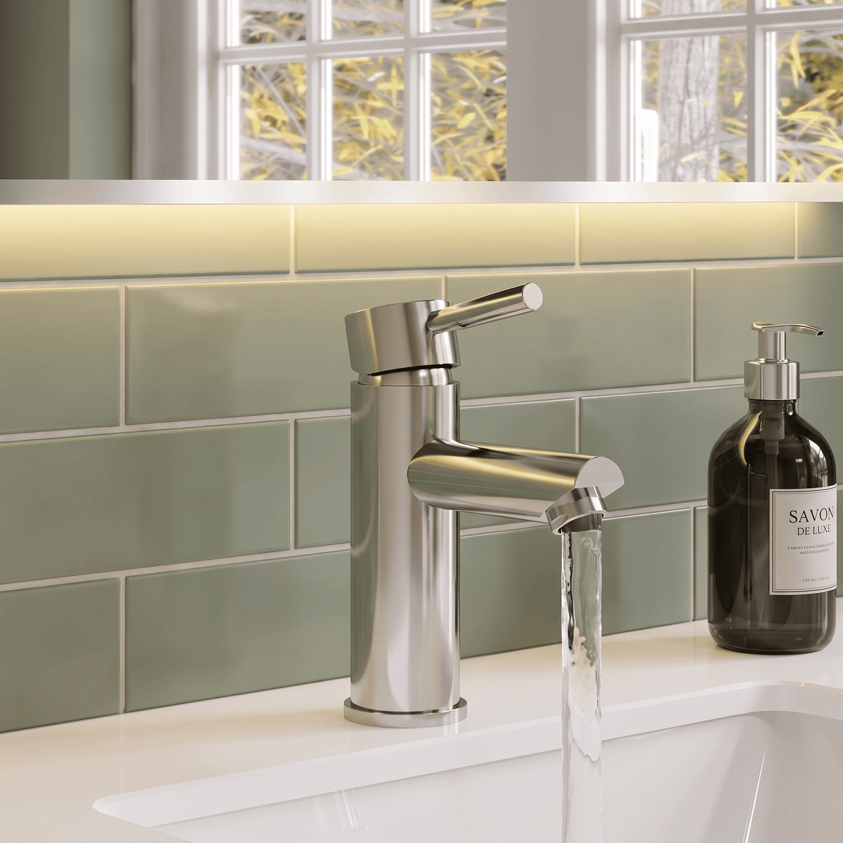 [BTEV318] Balterley Evian Minimalist Round Mono Basin Mixer Tap & Push Button Waste - Chrome - Lifestyle 3