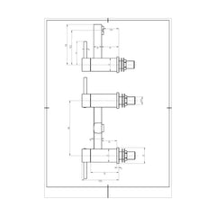[BTFA303] Contemporary Bath Filler Mixer Tap - Chrome - Technical Drawing