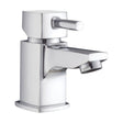 [BTFA305] Contemporary Single Lever Mono Basin Mixer Bathroom Sink Tap with Push Button Waste - Chrome - Cutout