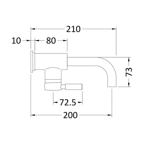 [BTHE381L] Hester Single Lever Side Action Basin Mi - Technical Drawing