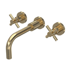 [BTHE817X] Fulfen Crosshead Wall Mounted Basin Mixer Tap - Choice of Colour - Cutout