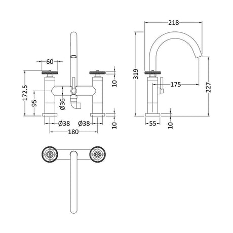 [BTIW354] Industrial Deck Mounted BSM - Technical Drawing