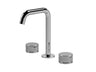 [BTK337P] Ashenhurst Contemporary 3 Tap Hole Basin Mixer Tap with Fluted Handles and Waste - Choice of Spout and Colour - Cutout