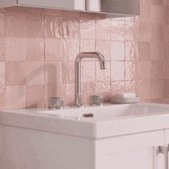 [BTK337P] Ashenhurst Contemporary 3 Tap Hole Basin Mixer Tap with Fluted Handles and Waste - Choice of Spout and Colour - Lifestyle 1