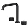 [BTK433P] Ashenhurst Contemporary 3 Tap Hole Deck Mounted Bath Mixer Tap with Fluted Handles - Choice of Spout and Colour - Cutout