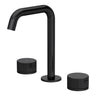 [BTK437P] Ashenhurst Contemporary 3 Tap Hole Basin Mixer Tap with Fluted Handles and Waste - Choice of Spout and Colour - Cutout