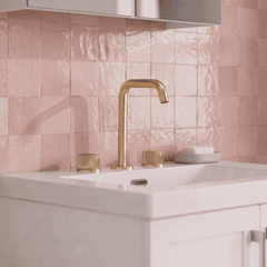 [BTK837P] Ashenhurst Contemporary 3 Tap Hole Basin Mixer Tap with Fluted Handles and Waste - Choice of Spout and Colour - Lifestyle 1