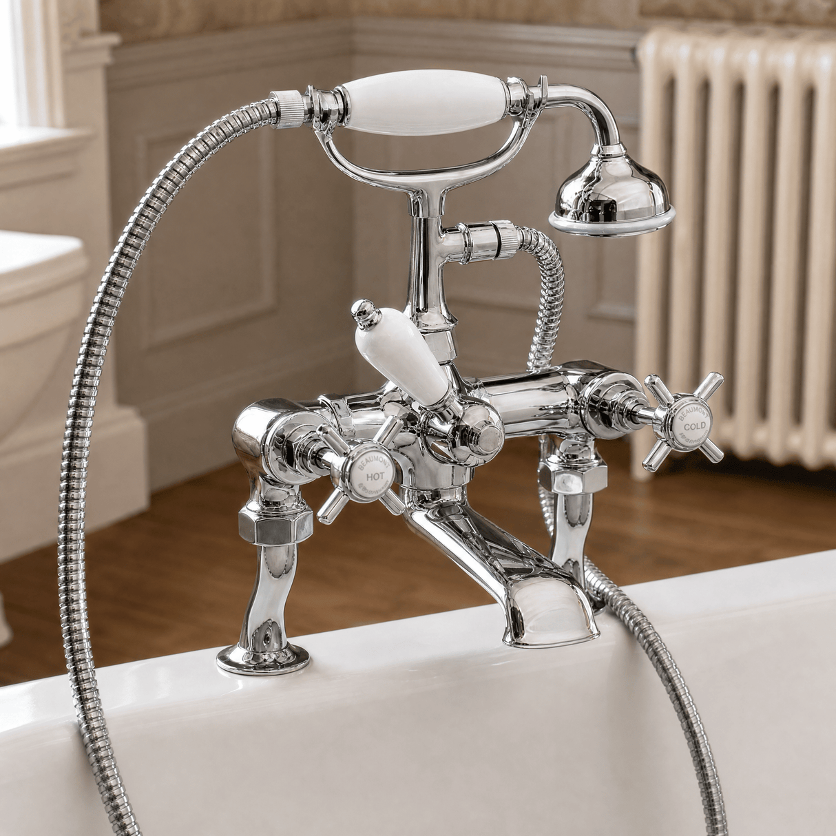 [BTKI303X] Balterley Hanchurch Bath Shower Mixer Tap - Chrome or Brushed Brass - Lifestyle 2