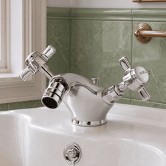 [BTKI306X] Balterley Hanchurch Traditional Bidet Tap with Crosshead Handles - Chrome or Brushed Brass - Lifestyle 2