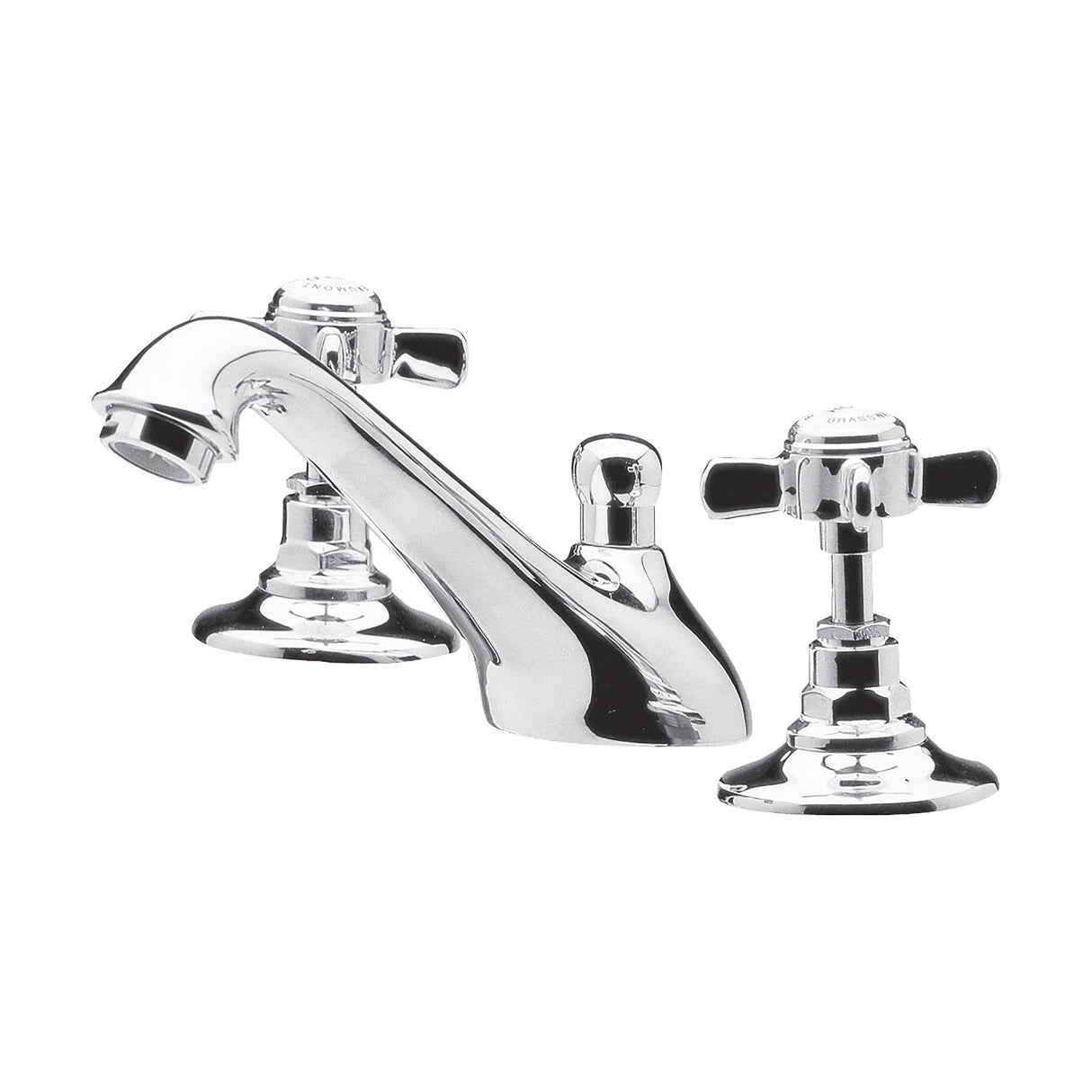[BTKI307X] Balterley Hanchurch Traditional 3 Tap Hole Basin Tap - Chrome or Brushed Brass - Cutout