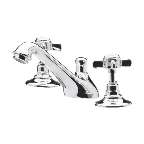 [BTKI307X] Balterley Hanchurch Traditional 3 Tap Hole Basin Tap - Chrome or Brushed Brass - Cutout
