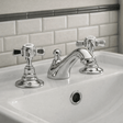 [BTKI307X] Balterley Hanchurch Traditional 3 Tap Hole Basin Tap - Chrome or Brushed Brass - Silo