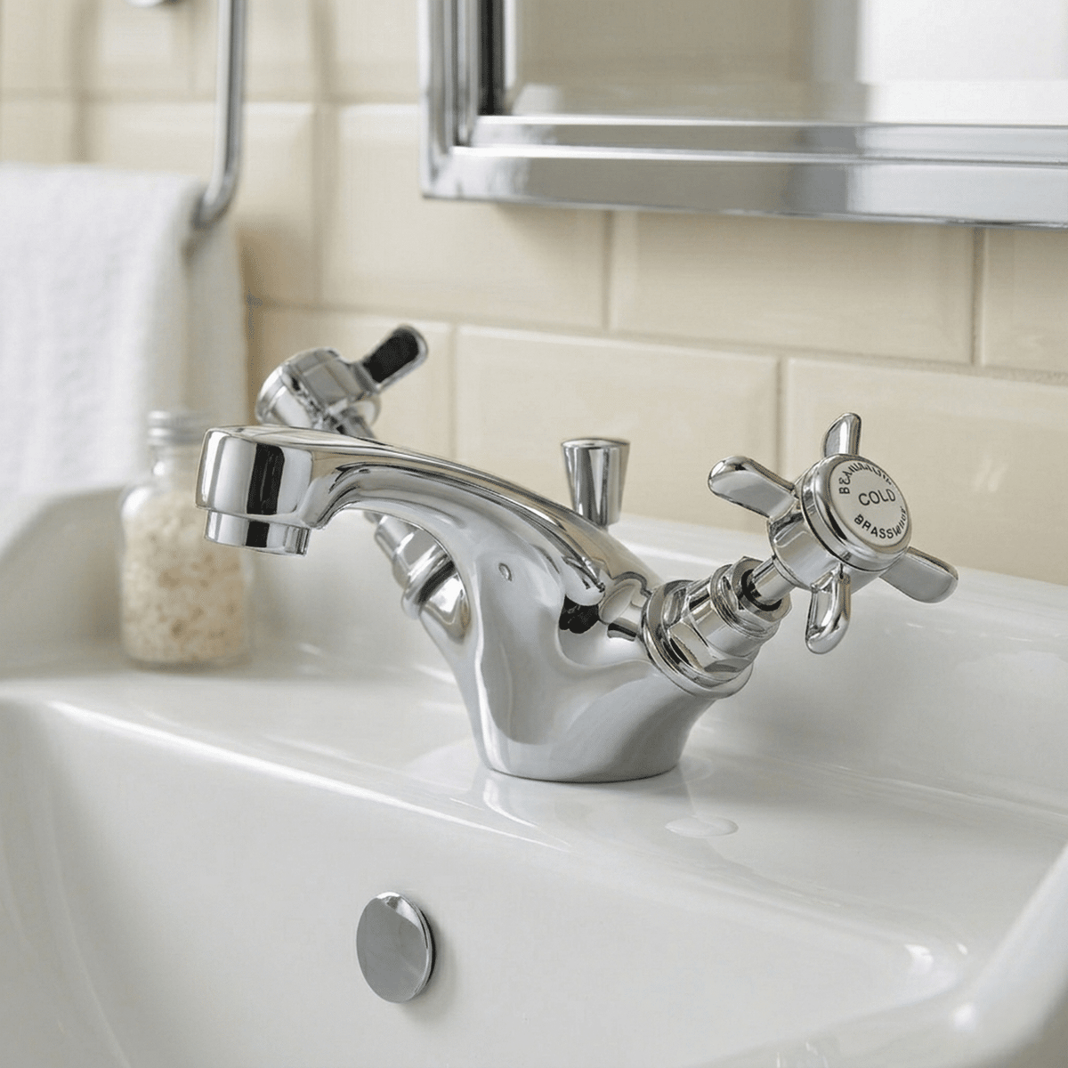 Balterley Hanchurch Traditional Mono Basin Mixer Tap - Chrome or Brush