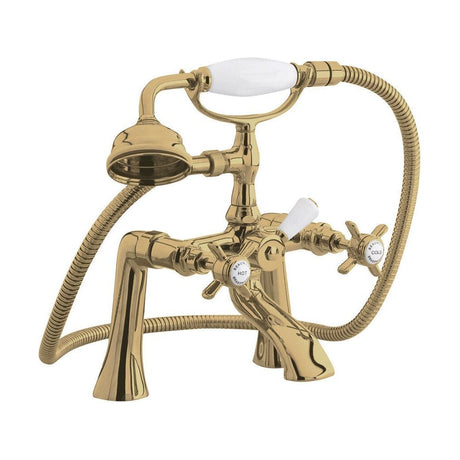 [BTKI804X] Balterley Hanchurch Traditional Bath Shower Mixer Tap with Shower Kit - Chrome or Brushed Brass - Cutout
