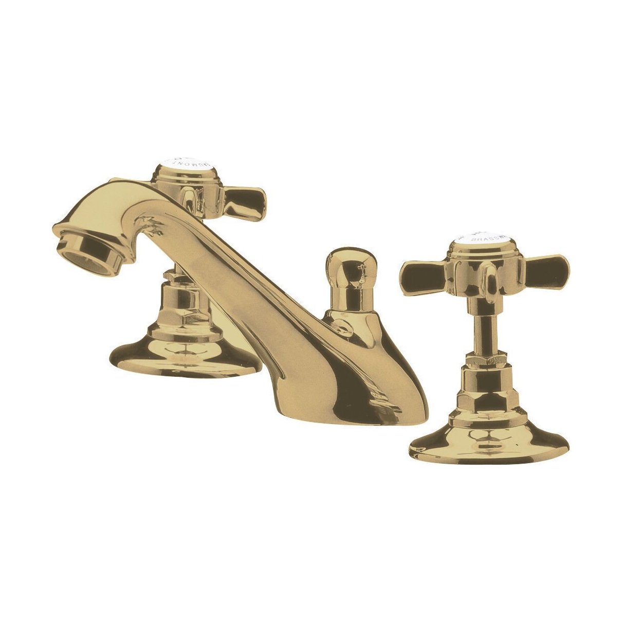[BTKI807X] Balterley Hanchurch Traditional 3 Tap Hole Basin Tap - Chrome or Brushed Brass - Cutout