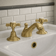 [BTKI807X] Balterley Hanchurch Traditional 3 Tap Hole Basin Tap - Chrome or Brushed Brass - Silo