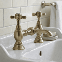 [BTKI815X] Hanchurch Traditional Crosshead Bridge 2 Tap Hole Mixer - Choice of Colour - Silo
