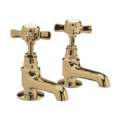[BTKI821XE] Balterley Hanchurch Basin Pillar Taps with Crosshead Handles - Chrome or Brushed Brass - Cutout