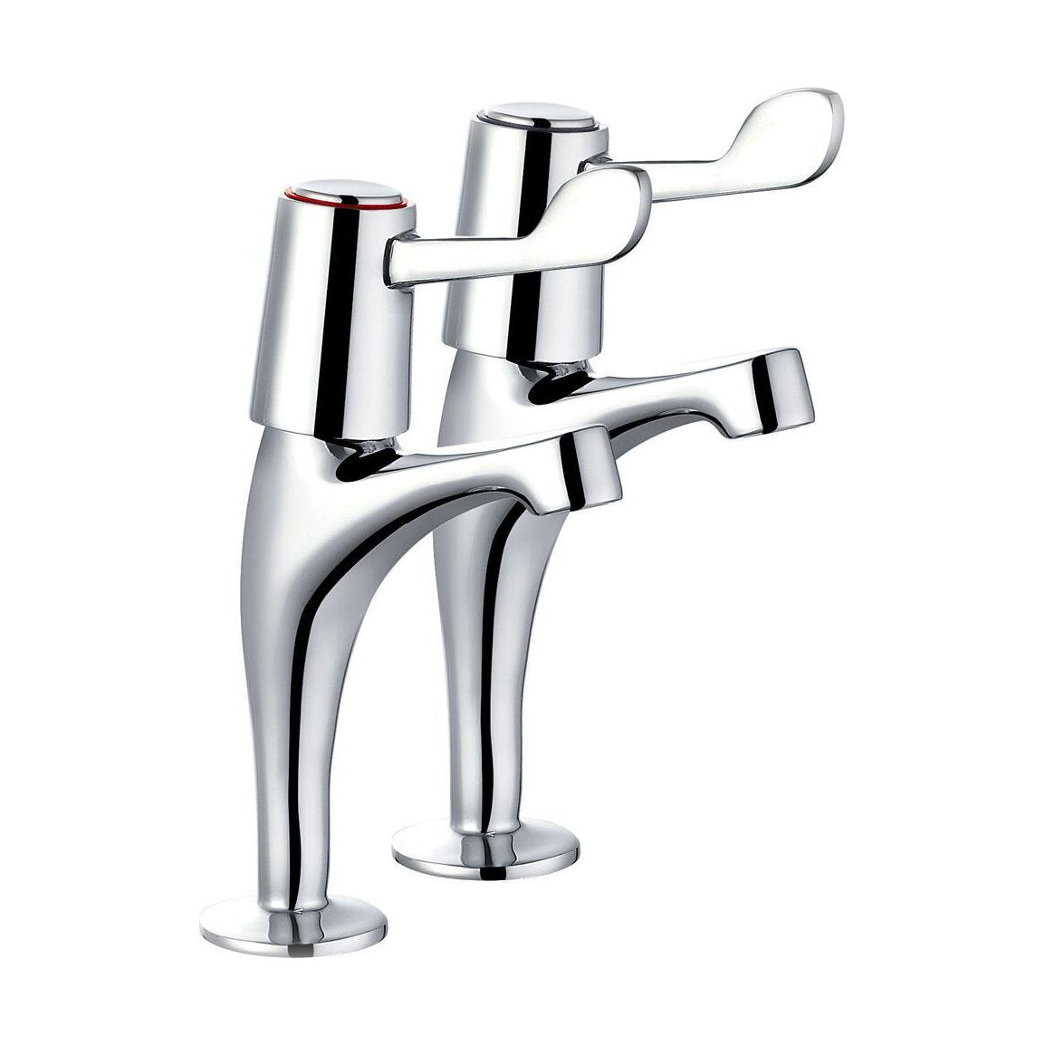 [BTLEV02] Contemporary Bathroom Bath Pillar Taps – Lever Handles, 110 x 154mm, Chrome - Cutout