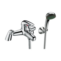 [BTOD304] Balterley Willow Single Lever Deck Mounted Bath Shower Mixer Tap with Shower Kit - Chrome - Cutout