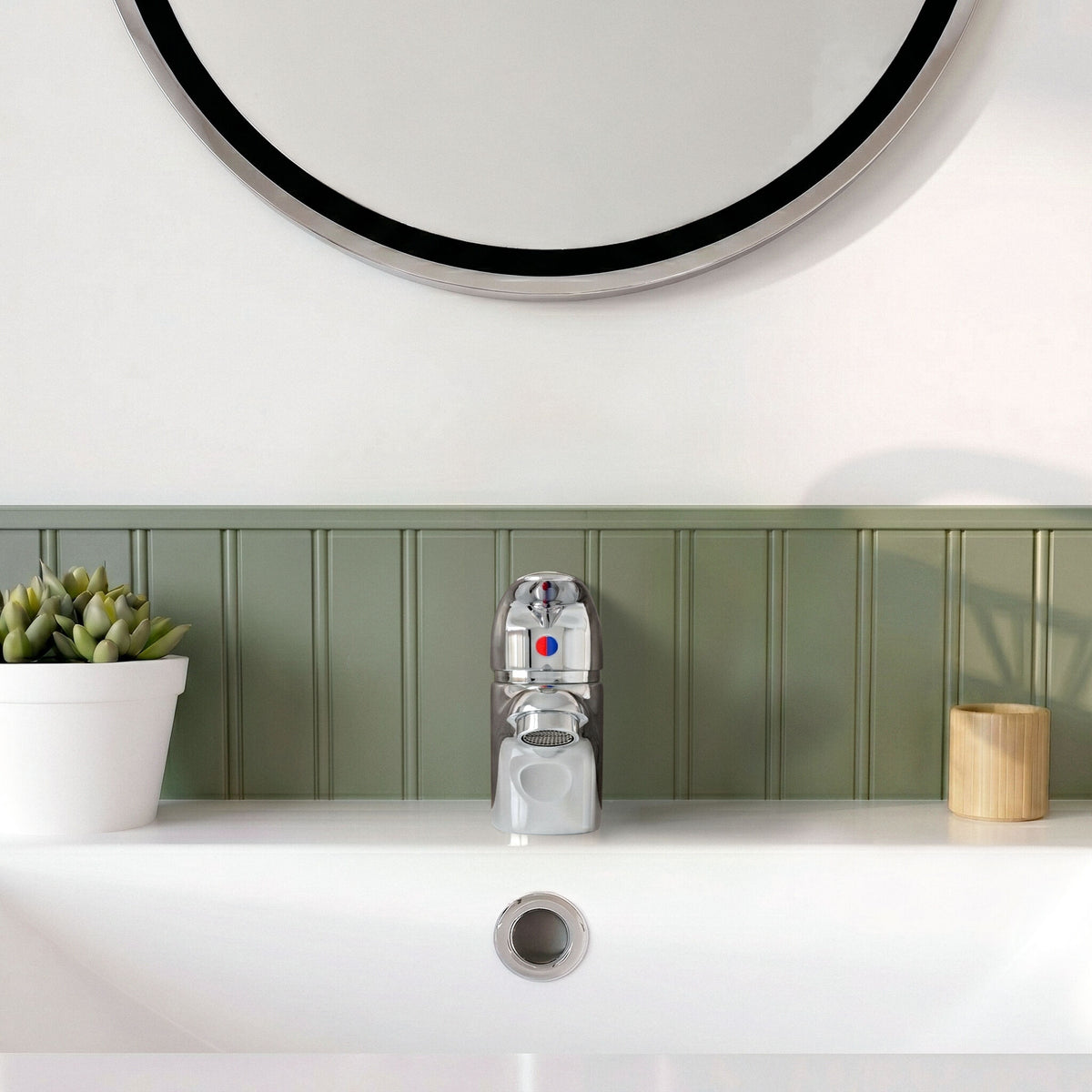 Balterley Willow Single Lever Mono Basin Mixer Tap with Push Button Wa