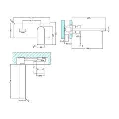[BTOT328] W/M Single Lever Basin Mixer - Technical Drawing