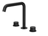 [BTP433P] Hademore Contemporary 3 Tap Hole Deck Mounted Bath Mixer Tap with Round Handles - Choice of Spout and Colour - Cutout