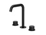 [BTP437P] Hademore Contemporary 3 Tap Hole Basin Mixer Tap with Round Handles and Waste - Choice of Spout and Colour - Cutout