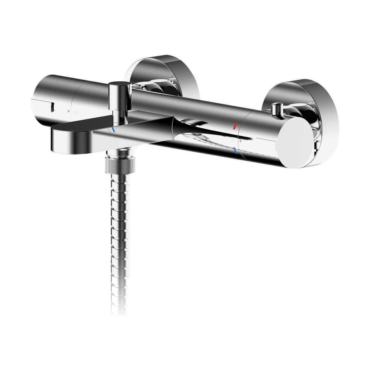 [BTPR005] Balterley Pride Contemporary Round Wall Mount Thermostatic Bath Shower Mixer Bar Valve Tap - Chrome - Cutout
