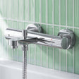[BTPR005] Balterley Pride Contemporary Round Wall Mount Thermostatic Bath Shower Mixer Bar Valve Tap - Chrome - Silo