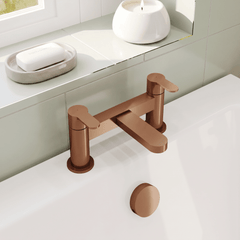[BTPR1503] Consall Round Dual Lever Deck Mounted Bath Filler Tap - Choice of Finish - Lifestyle 2