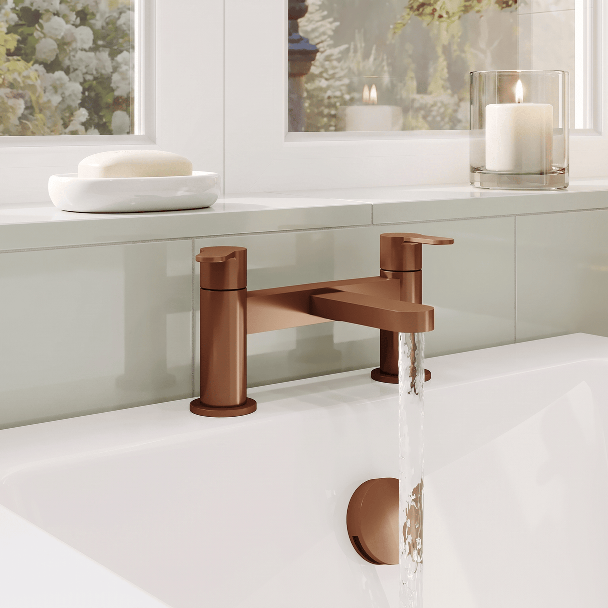 [BTPR1503] Consall Round Dual Lever Deck Mounted Bath Filler Tap - Choice of Finish - Lifestyle 3