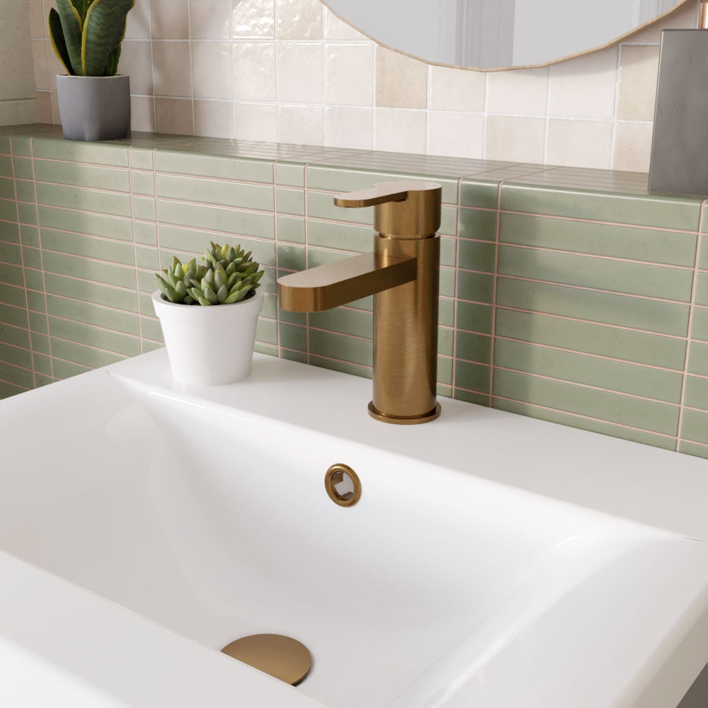 [BTPR1505] Consall Round Mono Basin Mixer Tap with Push Button Waste - Choice of Finish - Lifestyle 3