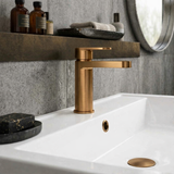 Consall Round Mono Basin Mixer Tap with Push Button Waste - Choice of Finish