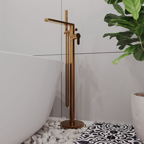 [BTPR1521] Consall Freestanding Round Bath Shower Mixer Tap with Kit - Choice of Colour - Lifestyle 1