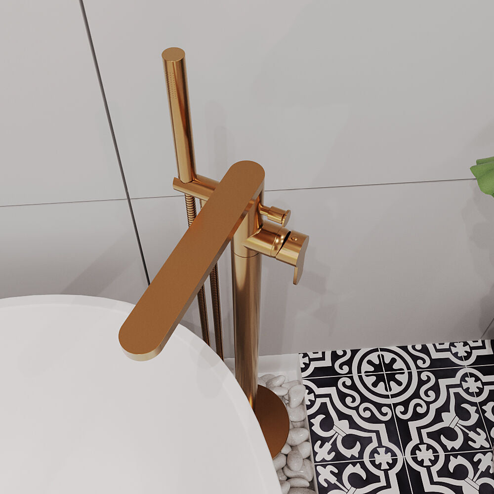 [BTPR1521] Consall Freestanding Round Bath Shower Mixer Tap with Kit - Choice of Colour - Lifestyle 2