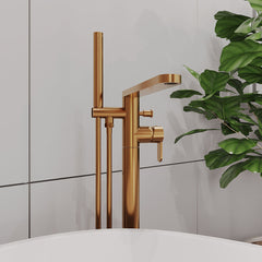 [BTPR1521] Consall Freestanding Round Bath Shower Mixer Tap with Kit - Choice of Colour - Lifestyle 3